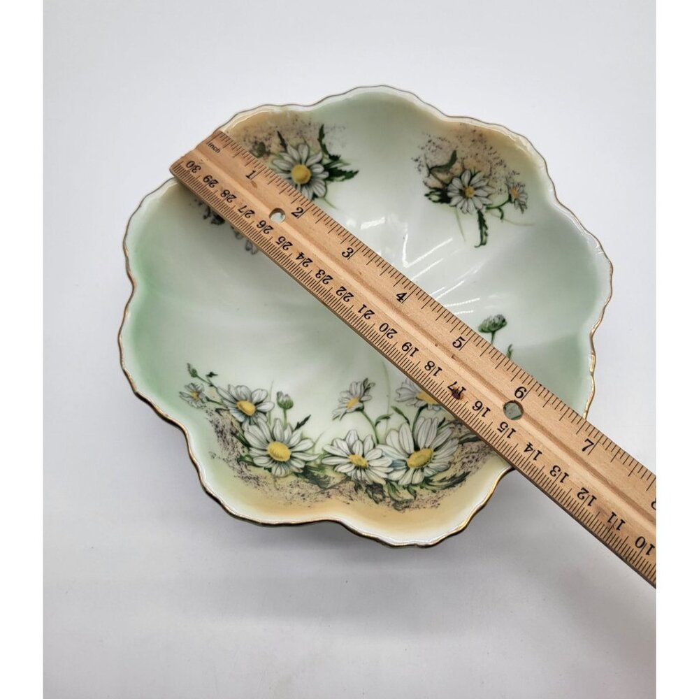 Limoges Porcelain Footed Candy Dish Floral Gold Trim Scalloped Decorative VTG - Picture 8 of 9